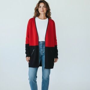 Charter Club Red and Black Warm, Classy Sweater Cardigan